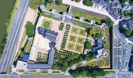Aerial photography of Angers castle in Maine et Loireのeditorial素材