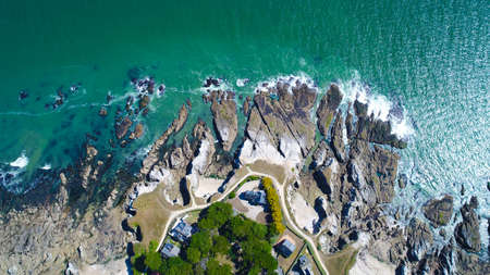 Aerial photo of the Atlantic coast in Le Pouliguenの写真素材