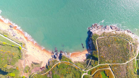 High angle view of beaches in Prefaillesの写真素材