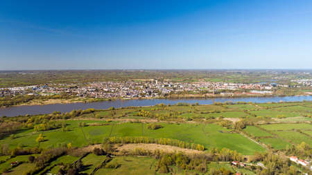 Aerial photography of Coueron city in Loire Atlantiqueの写真素材