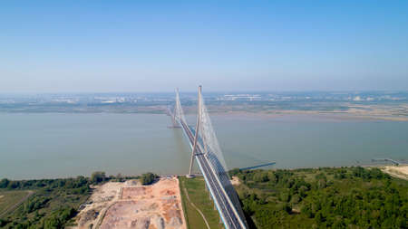 Aerial photography of the Normandy bridge