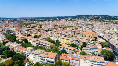 Aerial photo of Aix en Provence city center, in the Bouches du Rhoneの写真素材