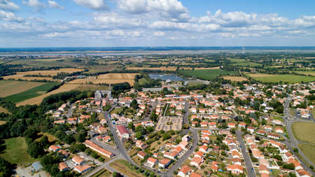Aerial photo of Saint Viaud village in Loire Atlantiqueの写真素材