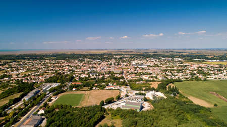 Aerial photography of Marennes village in Charente Maritimeのeditorial素材
