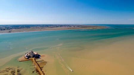 Aerial photography of Fort Louvois and Oleron island in Charente Maritimeのeditorial素材
