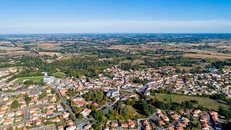Aerial view of Les Lucs Sur Boulogne in Vendeeの写真素材