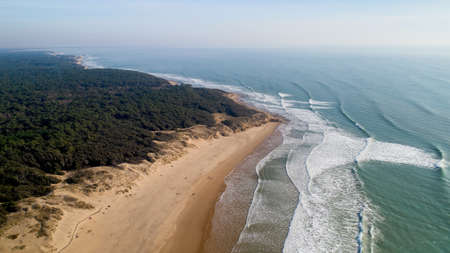 Aerial view of the Atlantic coast in Jard sur Mer, Vendeeの写真素材