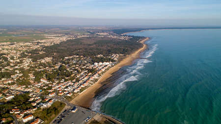 Aerial view of Jard sur Mer in Vendee, Franceの写真素材