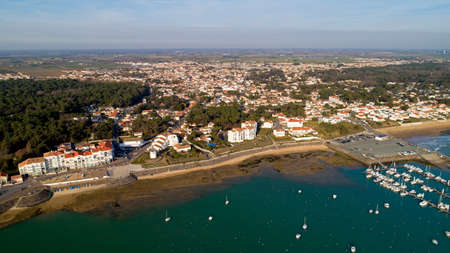 Aerial view of Jard sur Mer in Vendee, Franceの写真素材
