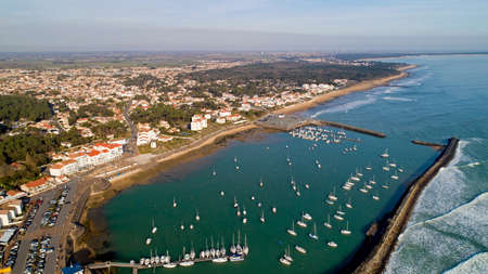 Aerial view of Jard sur Mer in Vendee, Franceの写真素材