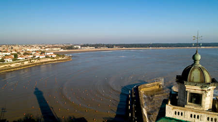 Aerial panorama of Saint Georges de Didonne in Charente Maritimeの写真素材