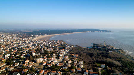 Aerial panorama of Saint Georges de Didonne in Charente Maritimeの写真素材