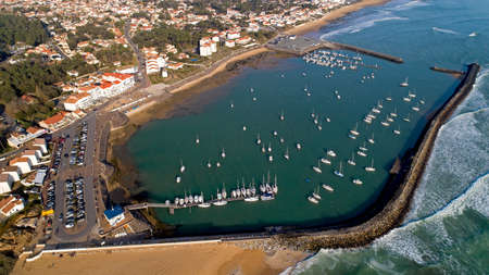 Aerial view of Jard sur Mer in Vendee, Franceの写真素材