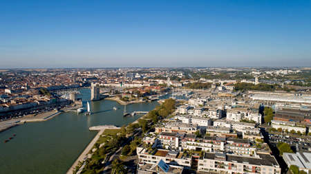 Aerial photography of La Rochelle city in Charente Maritimeの写真素材
