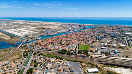 Aerial view of Port La Nouvelle in the Aude, Franceの写真素材
