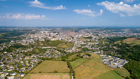 Aerial view of Rodez city in the Aveyron, Franceの写真素材
