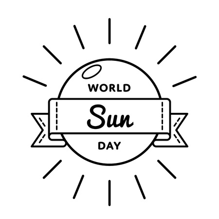 World Sun day emblem isolated vector illustration on white background. 3 may global holiday event label, greeting card decoration graphic elementのイラスト素材