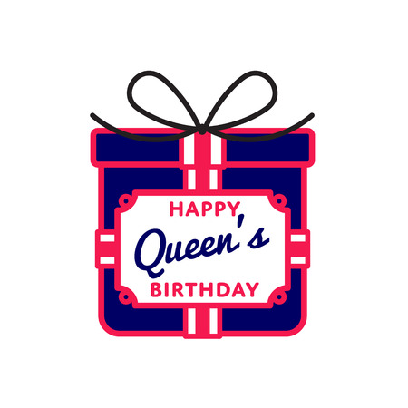Happy Queens birthday greeting emblemのイラスト素材