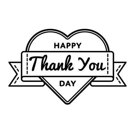 Happy Thank You Day greeting emblemのイラスト素材