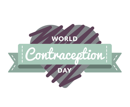 World Contraception day emblem isolated vector illustration on white background. 26 september world healthcare holiday event label, greeting card decoration graphic elementのイラスト素材