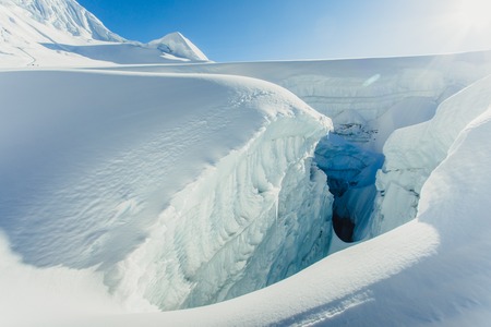 Island Peak Glacier on Himalayan mountain rangeの写真素材