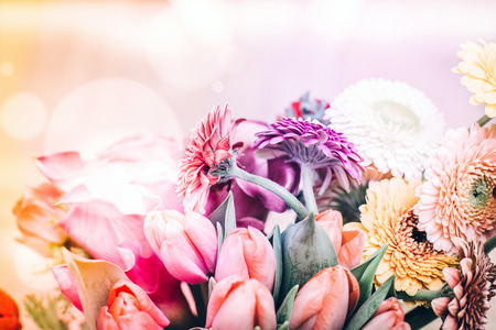 Spring flower bouquet arrangement from floristic shopの写真素材