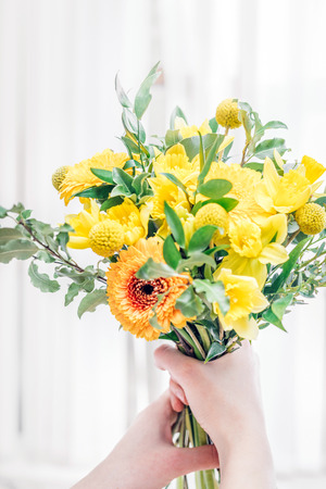 Florist arrangement beautiful bouquet for flowers deliveryの写真素材