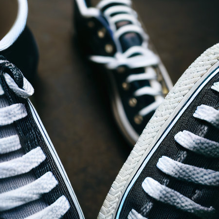 Cropped sneaker sport shoes background 3D render digital illustrationの素材
