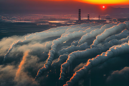 Stormy ocean with lighthouse and foamy wave. Dramatic seascape with beacon tower in natural disaster condition huge marine hurricane. Nature backgroundの素材