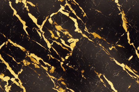 Black and gold marble background, seamless patternの素材