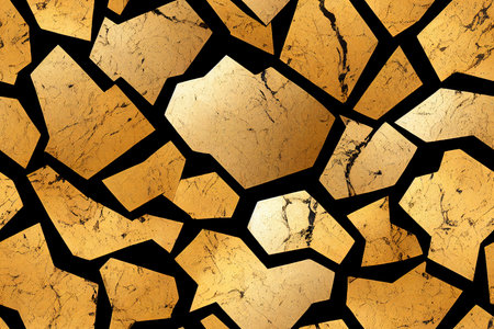 Black and gold marble background, seamless patternの素材