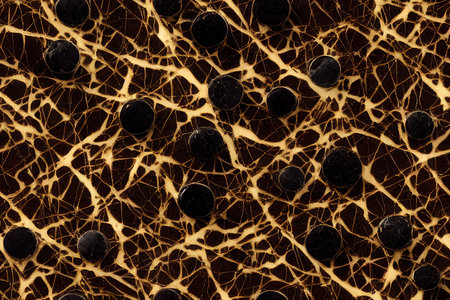 Gold and black hue of granite texture, seamless patternの素材