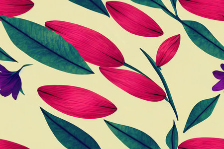 Flower painting pattern, floral decoration artの素材