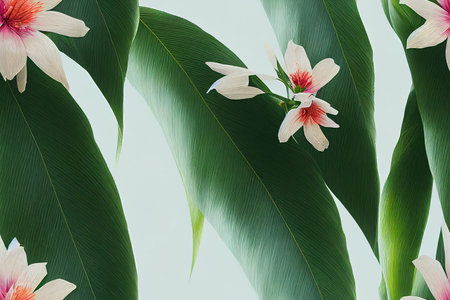 Watercolor flower illustration, seamless patternの素材