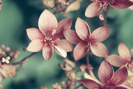 Flower blossom decoration seamless pattern, flowers backgroundの素材