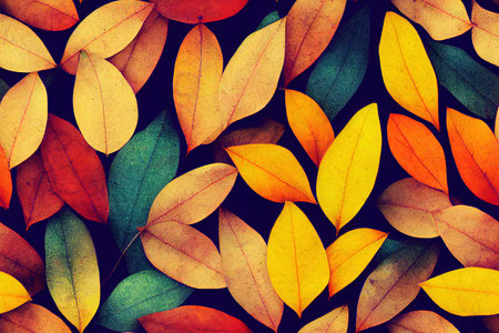 Autumn leaves seamless patternの素材