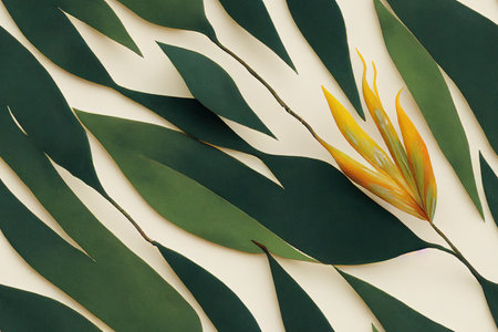 Green nature background, floral seamless patternの素材