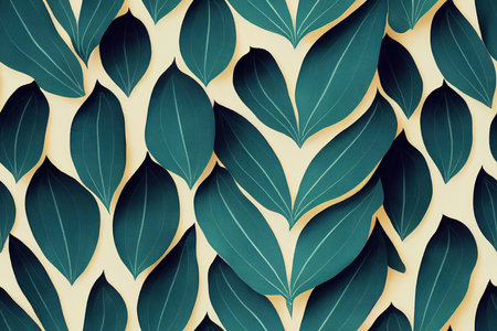Floral tropical leaves background, seamless backgroundの素材
