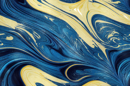 Blue marble curl wave pattern, seamless surfaceの素材