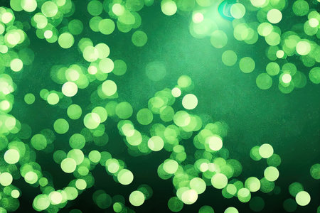 Abstract Christmas bokeh lights background design template. Defocused silver, gold glittering crystal texture. Winter new year holiday illumination and decoration conceptの素材