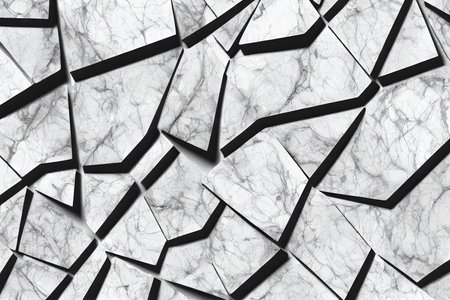 White and black marble tile textureの素材