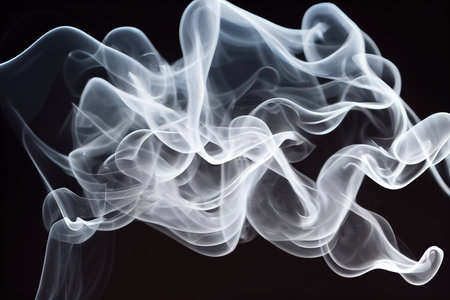 Abstract smoke isolated on black backgroundの素材
