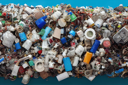 Plastic waste in human life, recycling of plastic garbageの素材