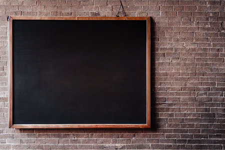 Chalkboard on wall, blank classroom blackboardの素材