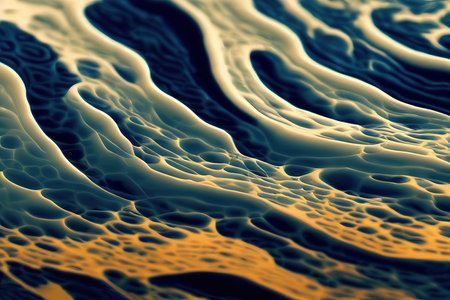 Liquid wavy foam abstract texture pattern background digital illustrationの素材