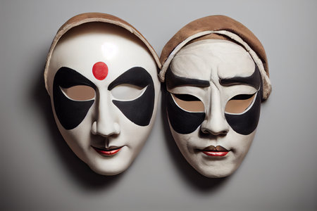 Comedy and Tragedy theatrical maskの素材