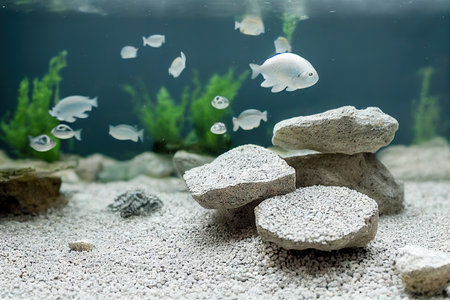 White pebbles stone for background.の素材