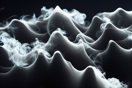 Abstract smoke isolated on black backgroundの素材