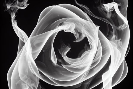Abstract smoke isolated on black backgroundの素材
