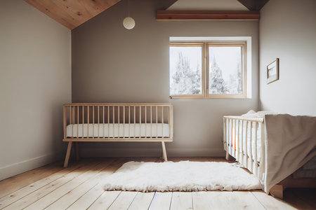 Well-groomed childrens room in white tonesの素材